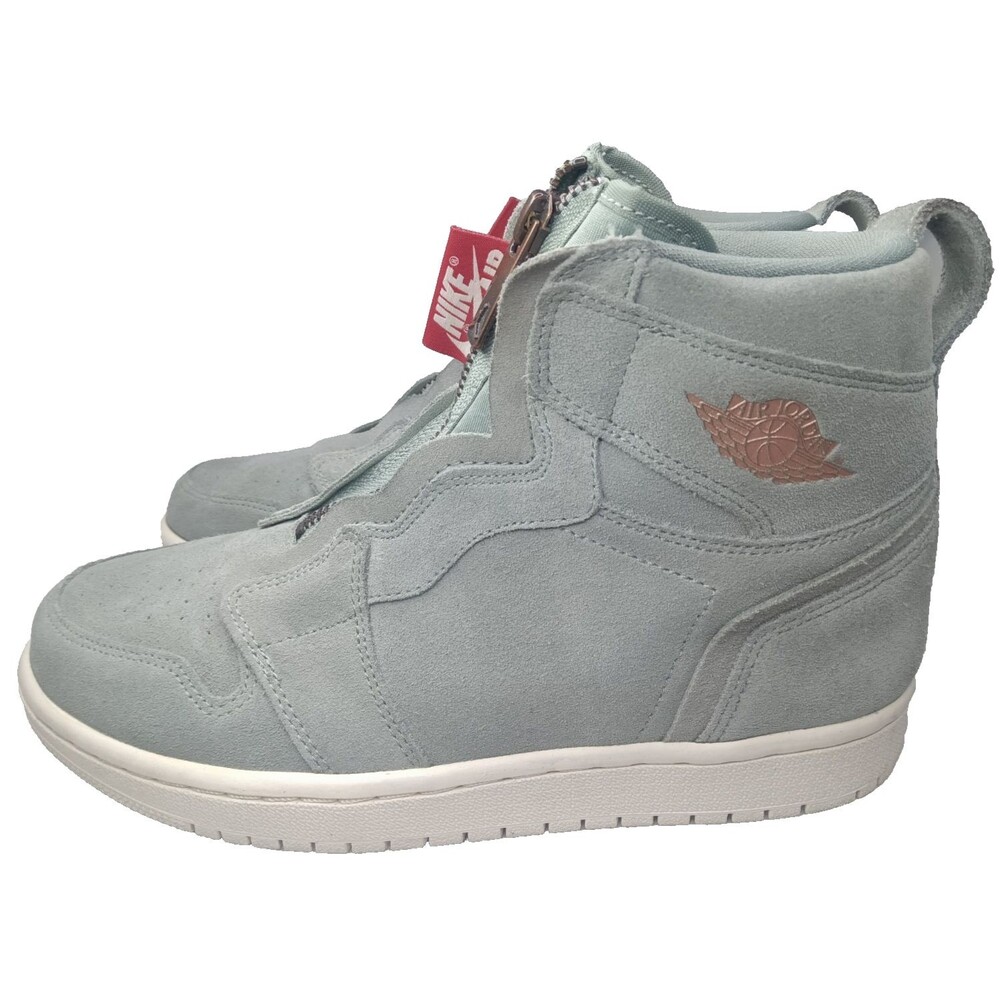 Nike Jordan 1 Retro High Zip Women's Size 7 Shoes Mica Green Suede - Picture 2 of 12